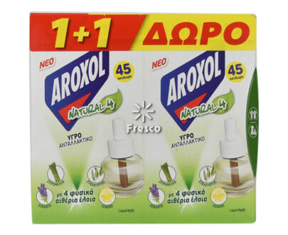 Aroxol Natural 4 Υγρό Ανταλλακτικό 2τεμ (1+1 Δωρεάν)