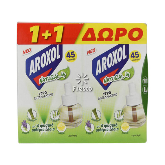 Aroxol Natural 4 Liquid Refill 2pcs (1+1 Free)