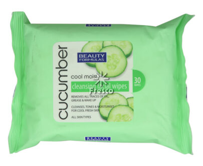 Beauty Formulas Cleansing Facial Wipes Cucumber for All Skin Types 30pcs
