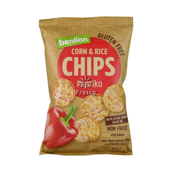 Benlian Καλαμπόκι & Ρύζι Chips Πάπρικα 50g