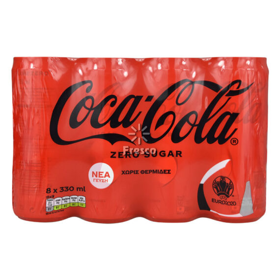 Coca Cola Zero Soft Drink 8 x 330ml