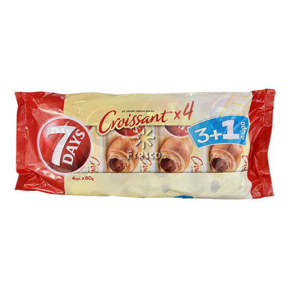 7 Days Croissant with Cocoa Cream 4 x 80g (3+1 Free)