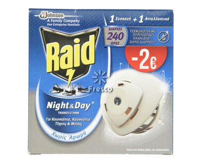 Raid Night & Day Electrical Insect Repellent 1pc + Refill 1pc