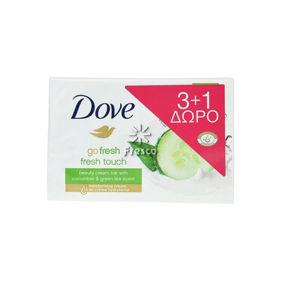 Dove Soap Fresh Touch Cucumber&Green Tea Scent 4x100g 3+1 Free