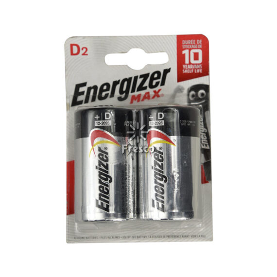 Energizer Max D2 Battery 2pcs