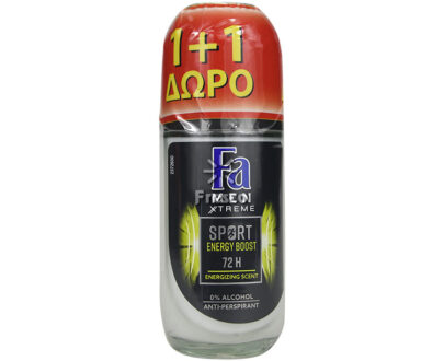 Fa Men Xtreme Sport Energy Boost 72H with 0% Alcohol Anti - Perspirant 2 x 50ml (1+1 Free)