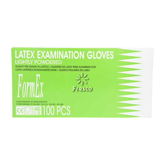 FormEx Latex Examination Gloves Lightly Powdered Large 100pcs