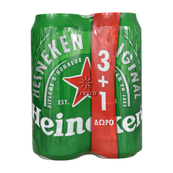 Heineken Beer Cans 4 x 50cl (3+1 Free)