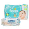 Hope Baby Water Wipes 99.9% Water & Fruit Extract 12 x 80pcs & Pampers Baby Dry No.4+
