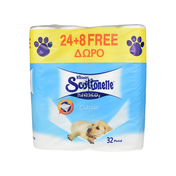 Kleenex Scottonelle Toilet Papers Soft & Strong 32pcs (24+8 Free)