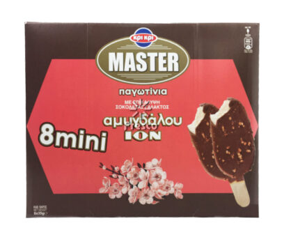 Kri Kri Master Ice Cream Mini Vanilla Coated with Milk Chocolate Ion Almond 8 x 35g
