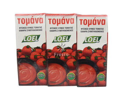 Loel Tomana Natural Tomato Juice Slightly Concentrated 3 x 250ml