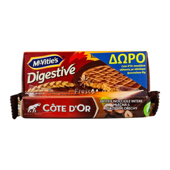 Mc Vitie's Digestive Biscuits Baked with Wheat & Milk Chocolate + Chocolate 200g Free