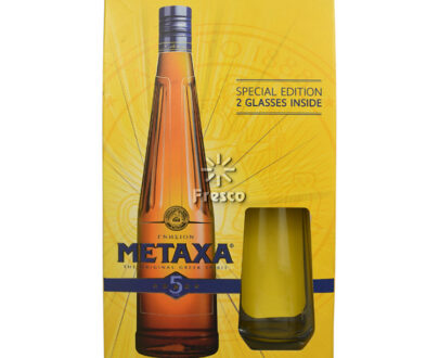 Metaxa 5 Star with 2 Glasses 70cl