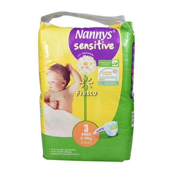 Nannys Sensitive With Chamomile 56 Diapers 3 Midi 5-9Kg