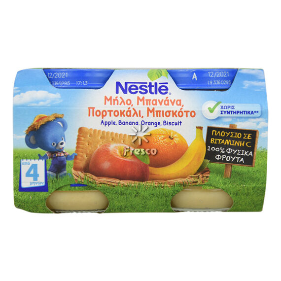 Nestle Baby Food Apple, Banana, Orange, Biscuit from 4 months 2 x 130g