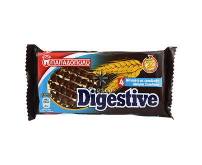 Παπαδοπούλου Μπισκότα Digestive με Επικάλυψη Μαύρης Σοκολάτας 4 Τεμ. 67g