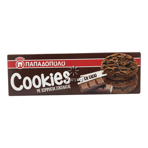 Papadopoulou Cookies With Chocolate Pieces & Cacao 180g