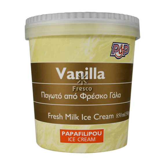 Papafilipou Ice Cream Vanilla with Fresh Milk 850ml