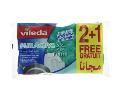 Vileda Pur Active Sponge Removes without scratching 2+1 Free