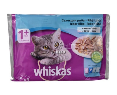 Whiskas Cat Food Fish 4 x 100g
